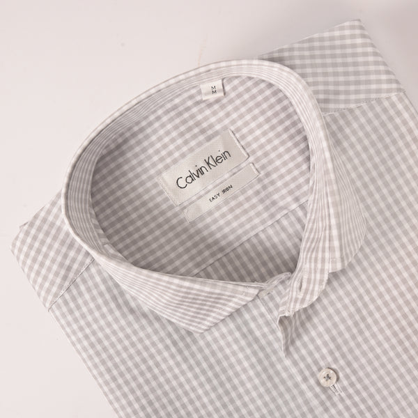 Ck White and Grey Mini Checkered Shirt